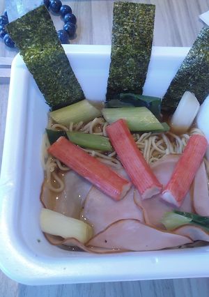 レンチンでお手軽ラーメンV3ネギ海苔ハム-レシピのメイン写真