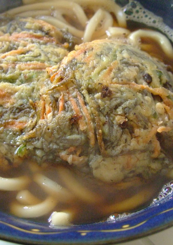 もずくのかき揚げ入り　うどん！-レシピのメイン写真