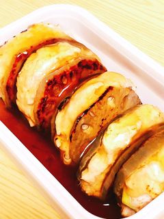 レンコン挟み焼きの甘酢あんかけ-レシピのメイン写真