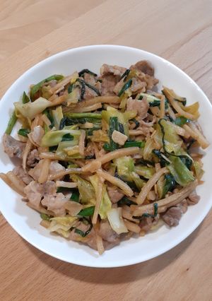 豚肉と筍、キャベツのオイスターソース炒め-レシピのメイン写真