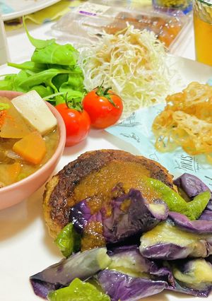 茄子とピーマンおろしハンバーグメイン献立-レシピのメイン写真