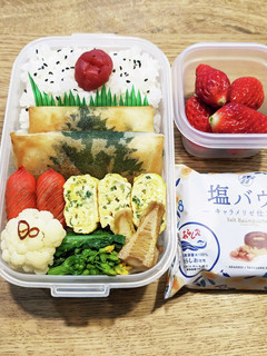 旦那弁当!春巻き・筍・菜の花!春弁当♪-レシピのメイン写真