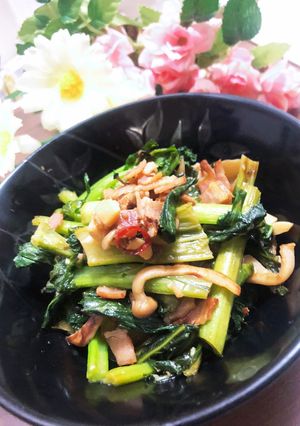 かき菜(菜花)のガーリックぽん酢-レシピのメイン写真
