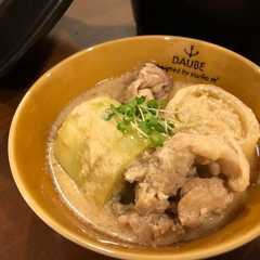 รูปของ リーキと豚肉の酒粕豆乳味噌鍋