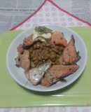 銀鮭のアラの焼き鮭＋納豆のタパス