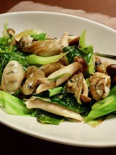 牡蠣としめじと春キャベツの炒め物-レシピのメイン写真