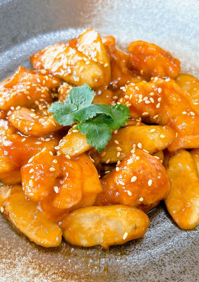 鶏もも肉とごぼうの甘酢炒め-レシピのメイン写真