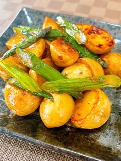 新じゃがとアスパラのバター醤油炒め-レシピのメイン写真