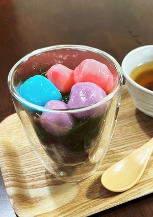あじさい白玉の抹茶ぜんざい-レシピのメイン写真