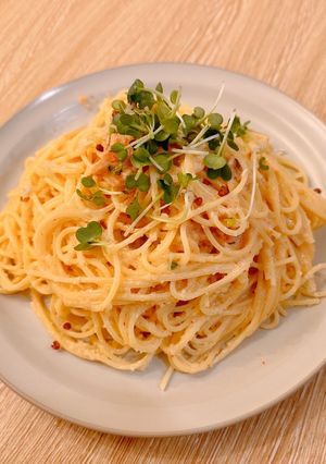 本格!濃厚!明太子クリームパスタ-レシピのメイン写真