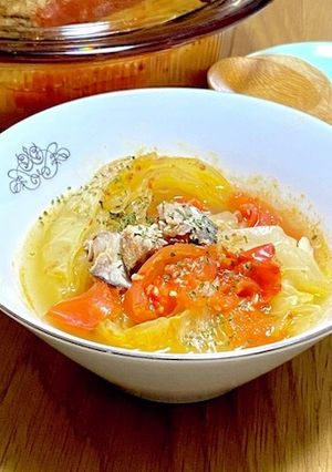 キャベツとサバ缶のエスニックスープ-レシピのメイン写真