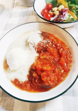 ☆超簡単包丁不要☆うまトマ風ハンバーグ☆-レシピのメイン写真