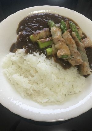 アスパラ肉巻きのカレーライス-レシピのメイン写真