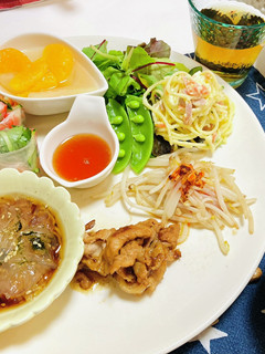 生春巻き・焼肉でヘルシー献立-レシピのメイン写真