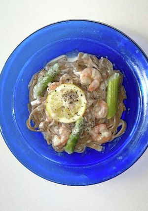 レモン香るエビとアスパラのクリームパスタ-レシピのメイン写真