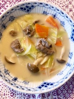 春キャベツと牛こまのミルクスープ-レシピのメイン写真
