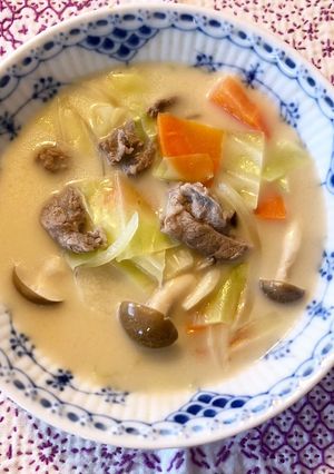 春キャベツと牛こまのミルクスープ-レシピのメイン写真