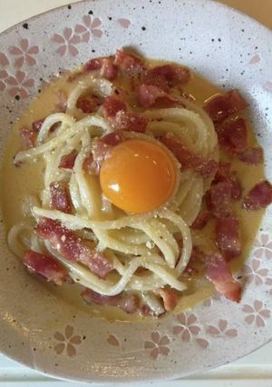 お手軽う米めんのカルボナーラ風-レシピのメイン写真