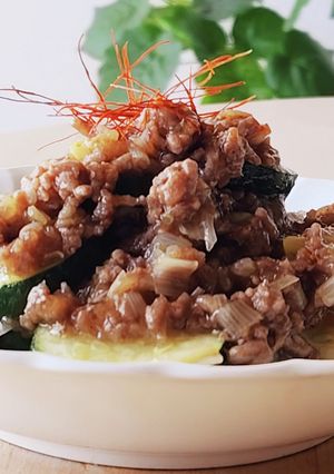ねぎたっぷり☆ズッキーニそぼろ煮☆メイン-レシピのメイン写真