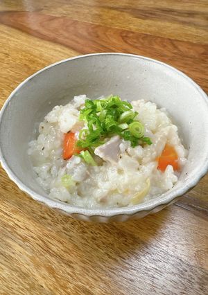 喜晴の白だしで♪参鶏湯風アジアン粥-レシピのメイン写真