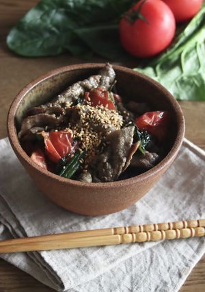材料3つ!トマト牛丼-レシピのメイン写真
