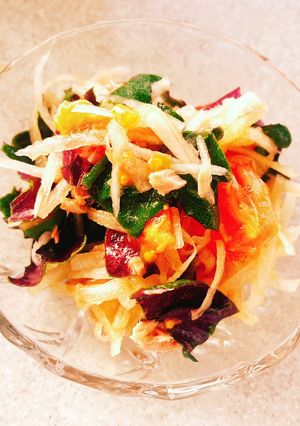沖縄野菜ハンダマ（金時草）のサラダ-レシピのメイン写真