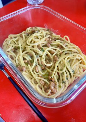 納豆とネギのパスタ♡-レシピのメイン写真