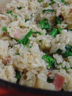 菜の花とベーコンの炊き込みご飯-レシピのメイン写真