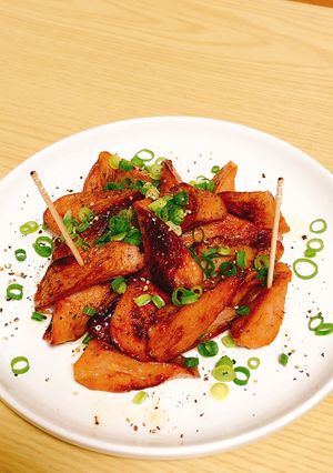 魚肉ソーセージのガーリックめんつゆ炒め-レシピのメイン写真