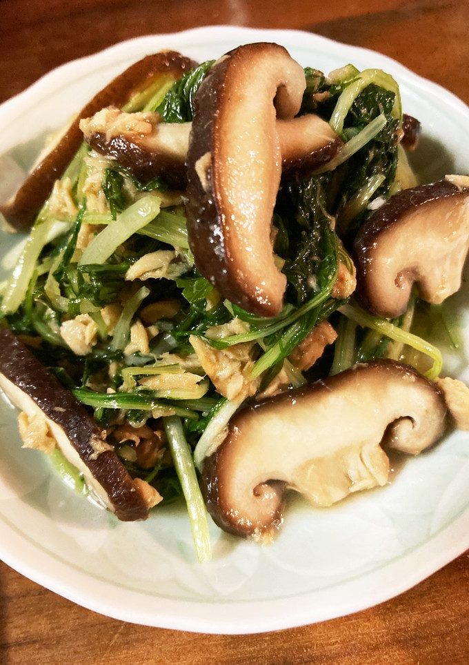 腸活しよ♪水菜とツナと椎茸の炒め物☆-レシピのメイン写真