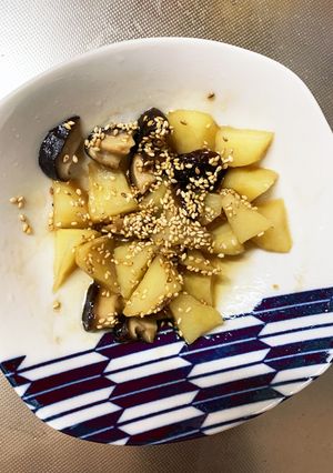 レンジ食べ切量じゃがいも椎茸ごまだれ甘煮-レシピのメイン写真