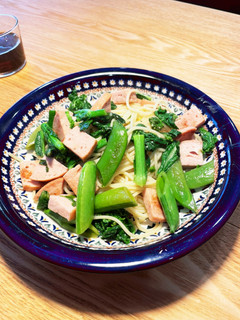スナップえんどうと菜の花のパスタ-レシピのメイン写真