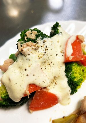 レンチン野菜のツナ和え。チーズソースがけ-レシピのメイン写真