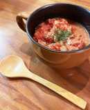 トマト缶で！トマトと卵のスープ&ペンネ