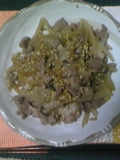 めんつゆヤーコン豚肉炒め♪-レシピのメイン写真