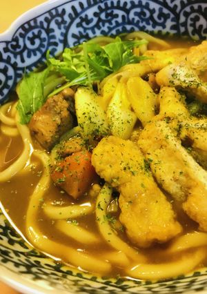 のこったカレーで●きつねカレーうどん-レシピのメイン写真