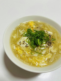 豆腐とえのきのかき玉スープ-レシピのメイン写真