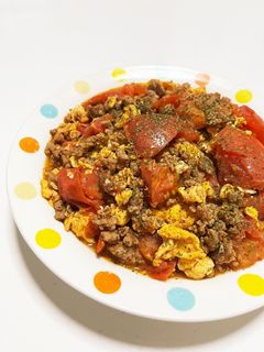 トマトと卵の挽肉炒め-レシピのメイン写真