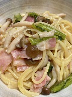 【ホットクック】小松菜ベーコン和風パスタ-レシピのメイン写真