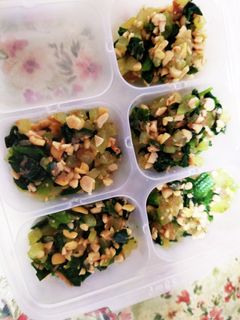 離乳食後期 きゅうりほうれん草の納豆和え-レシピのメイン写真