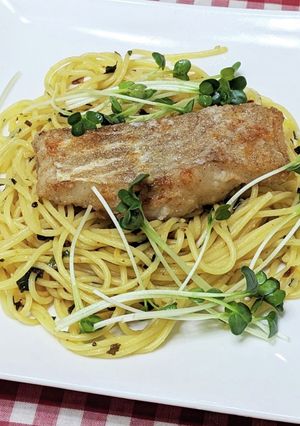 鱈ムニエルと高菜ペペロンチーノパスタ-レシピのメイン写真