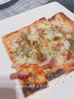 油揚げのピザ 玉ねぎベーコン-レシピのメイン写真