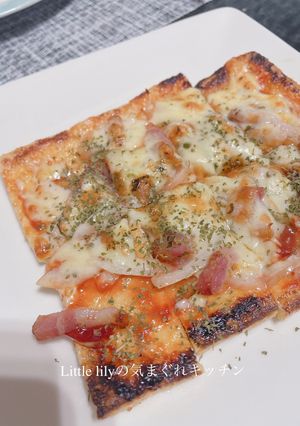 油揚げのピザ 玉ねぎベーコン-レシピのメイン写真