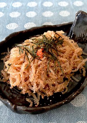プリプリ食感が楽しい★糸蒟蒻のたらこ炒め-レシピのメイン写真