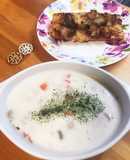 給食の「米粉のホワイトスープ」♡シチュー