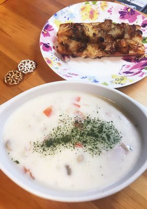 給食の「米粉のホワイトスープ」♡シチュー-レシピのメイン写真