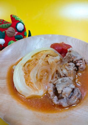 豚こまボールとキャベツのトマト煮　-レシピのメイン写真