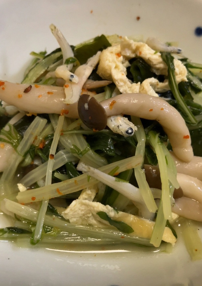 しらすとわかめと水菜の煮浸し-レシピのメイン写真