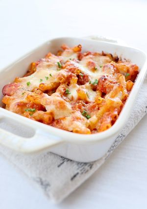 濃厚な【ナポリタン風マカロニのチーズ焼き-レシピのメイン写真