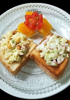 キャベツのコールスロー風・オープンサンド-レシピのメイン写真